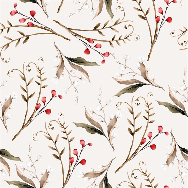 Beautiful Watercolor elegant boho floral seamless pattern