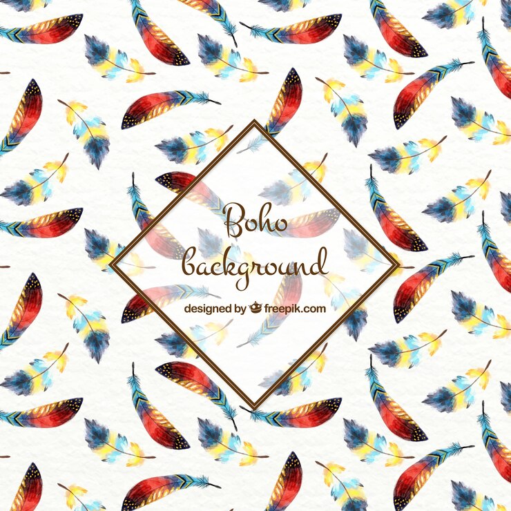 Free Vector beautiful watercolor feathers background