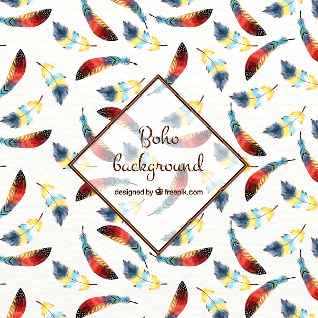 Beautiful watercolor feathers background