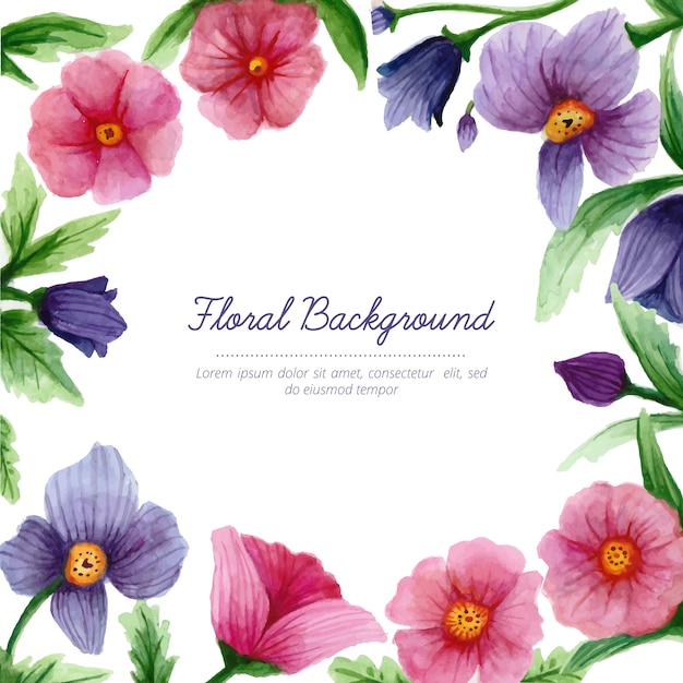 Free vector beautiful watercolor floral background