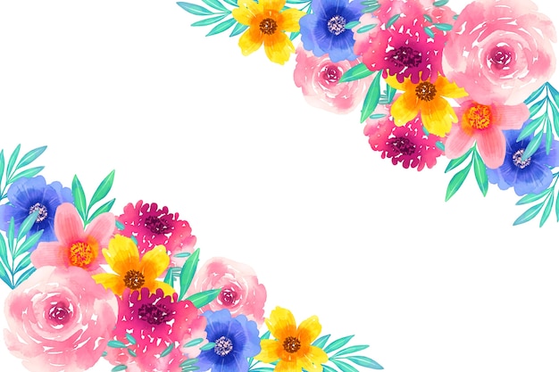 Free vector beautiful watercolor floral background