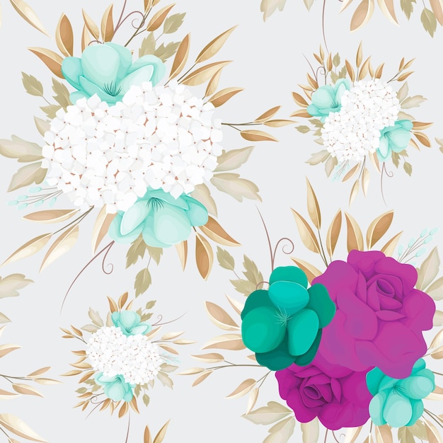 Beautiful watercolor floral seamless pattern