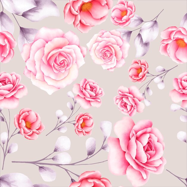 Beautiful watercolor floral seamless pattern