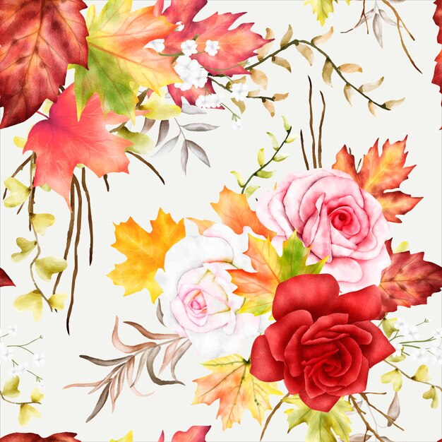 beautiful watercolor floral seamless pattern