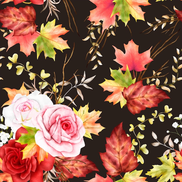 beautiful watercolor floral seamless pattern