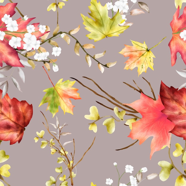 Free vector beautiful watercolor floral seamless pattern