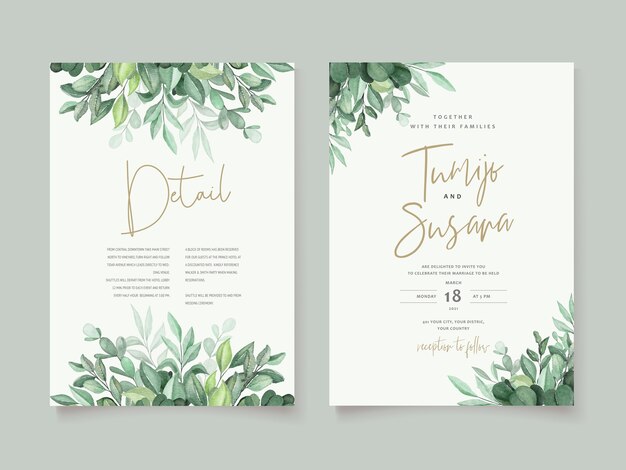 beautiful watercolor floral wedding card template