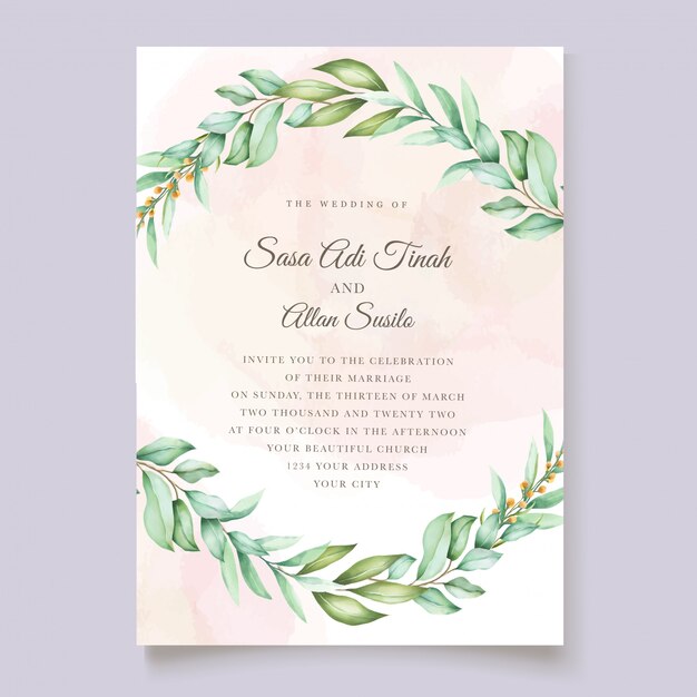 beautiful watercolor floral wedding invitation template