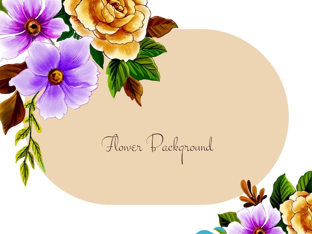 Vettore gratuito bellissimo sfondo di disegno del fiore dell'acquerello