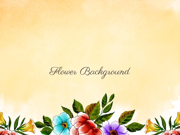 Free vector beautiful watercolor flower design background