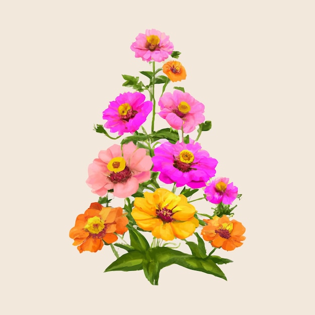 Beautiful watercolor flower plant illustration