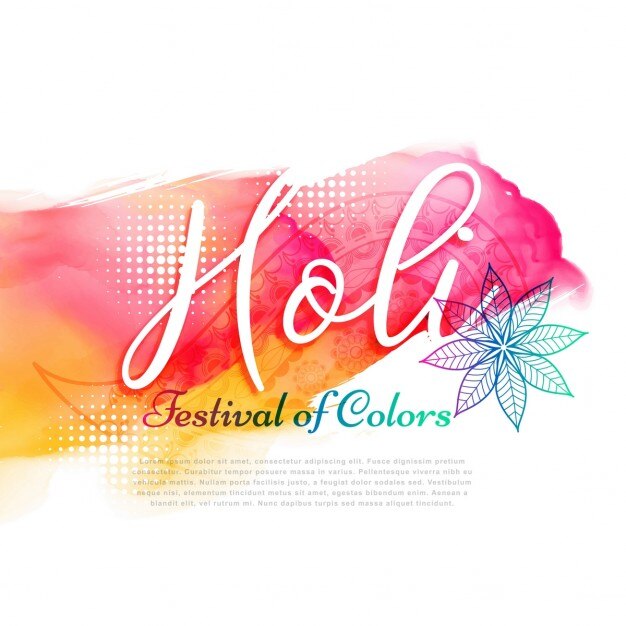 मुफ़्त वेक्टर beautiful watercolor, holi festival