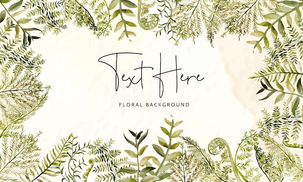beautiful watercolor leaves floral background