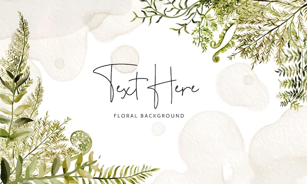 beautiful watercolor leaves floral background