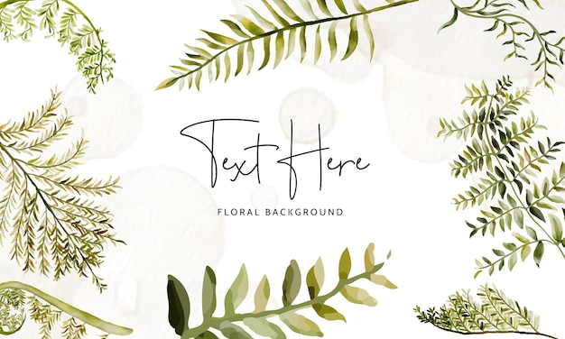 beautiful watercolor leaves floral background