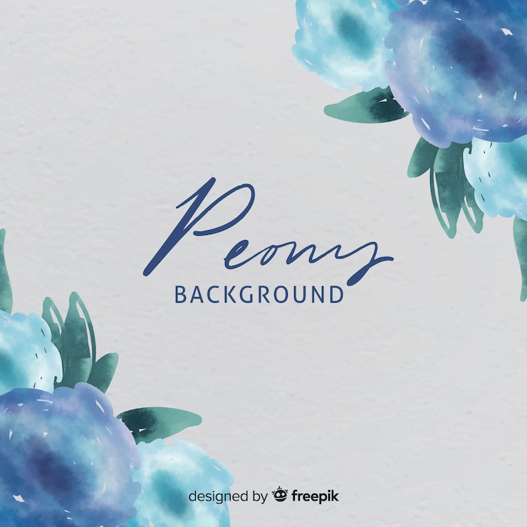 Free Vector beautiful watercolor peony flowers background