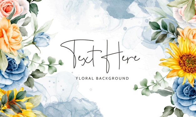 beautiful watercolor spring floral background