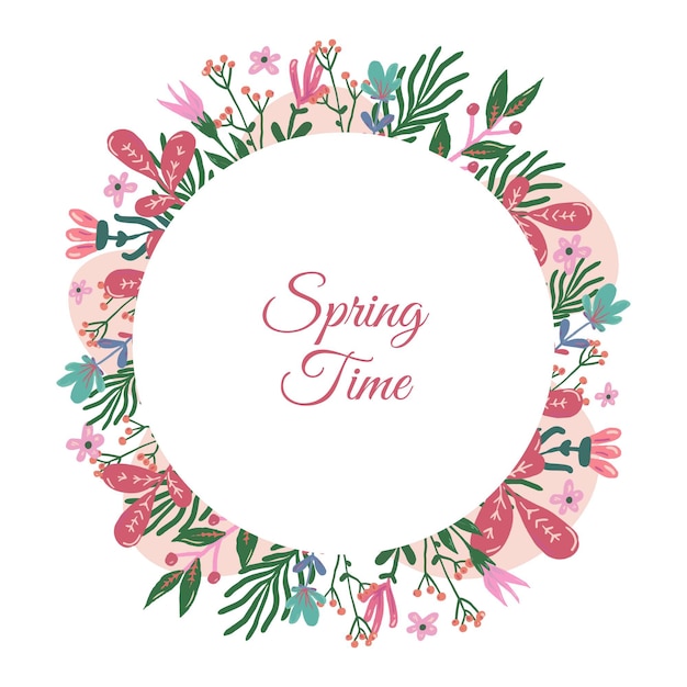 Free vector beautiful watercolor spring floral frame