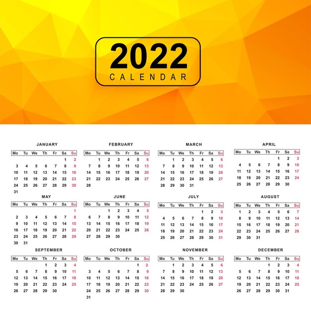 Free vector beautiful wave style 2022 new year calendar design