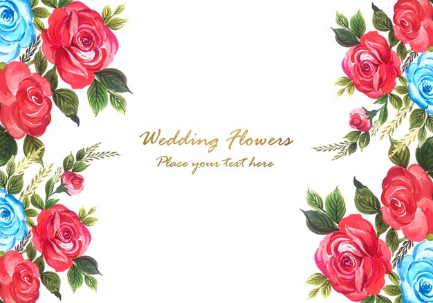 美しい結婚記念日装飾花のフレームベクトル