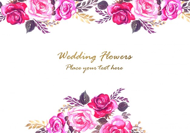 아름다운 결혼 기념일 장식 꽃 프레임