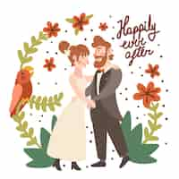 Free vector beautiful wedding couples