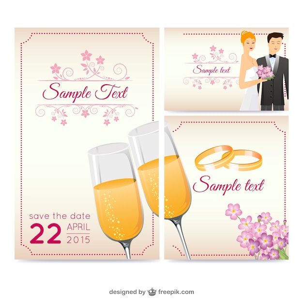 Beautiful wedding greeting card   vector