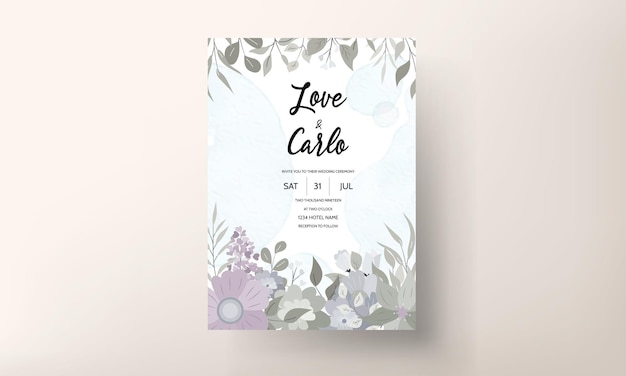 Free Vector Download: Beautiful Wedding Invitation Card Floral