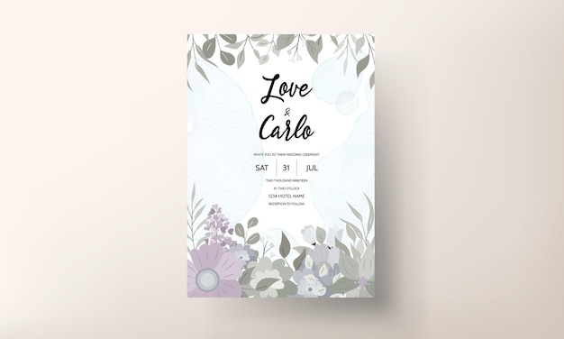 beautiful wedding invitation card floral