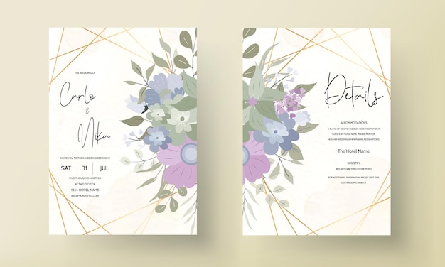 beautiful wedding invitation card floral