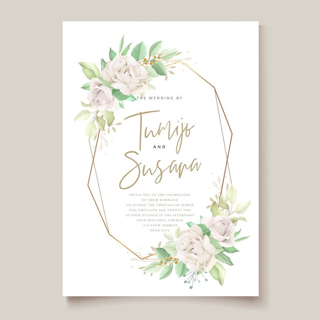 美しい結婚式の招待カード