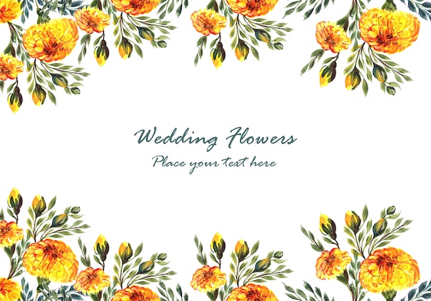 Free vector beautiful wedding invitation decorative flowers frame