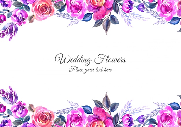 Beautiful wedding invitation with flowers