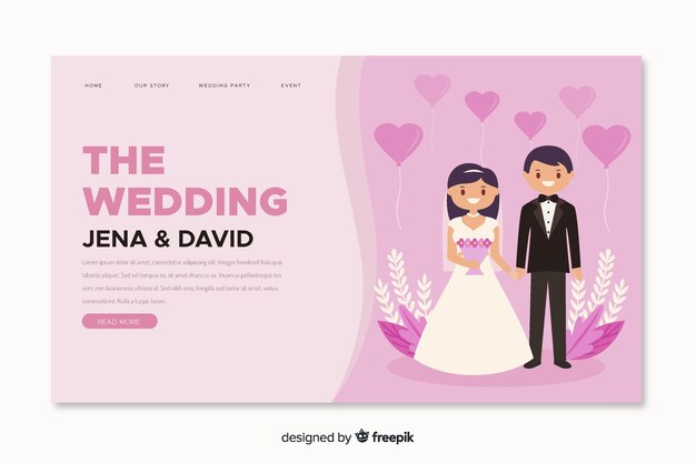 Beautiful wedding landing page