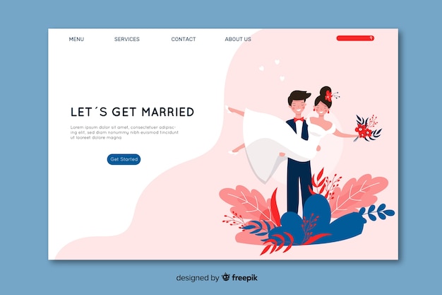 Beautiful wedding landing page