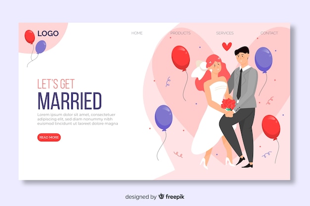 Beautiful wedding landing page