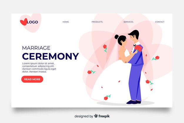 Beautiful wedding landing page