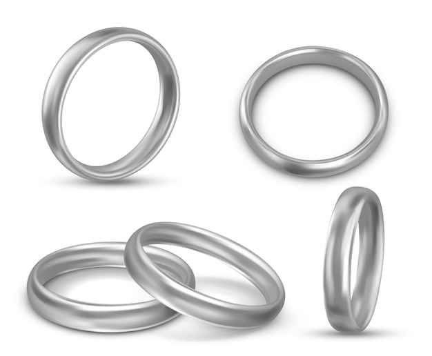 美しい​結婚​指輪​の​リアルな​イラスト​セット​セット