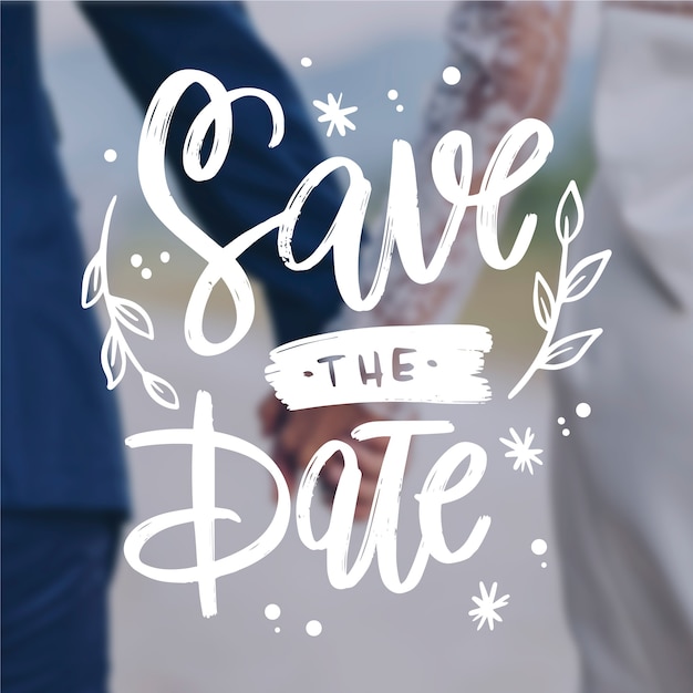 Free vector beautiful wedding save the date with photo