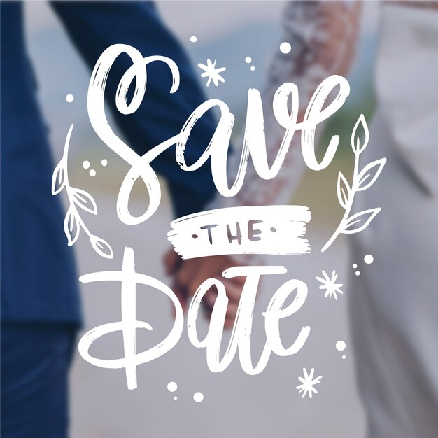 Beautiful wedding save the date with photo