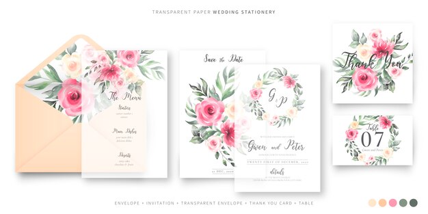 Beautiful wedding stationery template