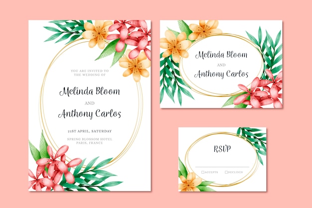 Beautiful wedding stationery template