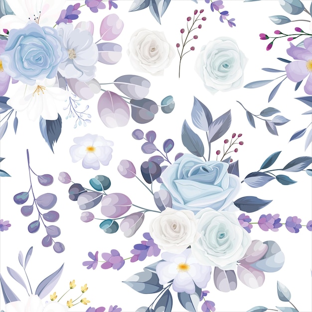 beautiful white floral seamless pattern design