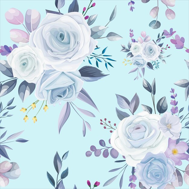 beautiful white floral seamless pattern design