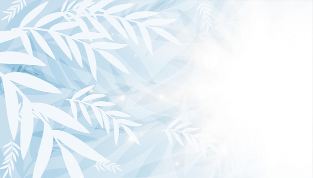 Free vector beautiful white leaves with text space