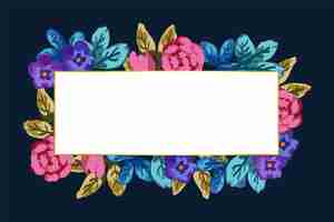 Free vector beautiful winter flowers with empty banner