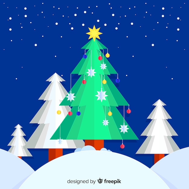 Free vector beautiful winter landscape background