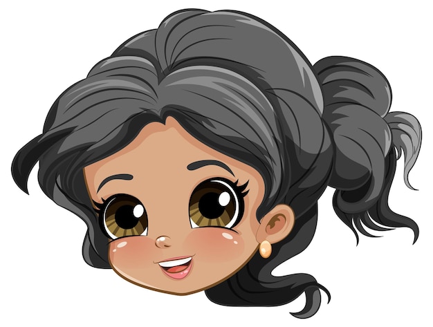 Beautiful woman face cartoon