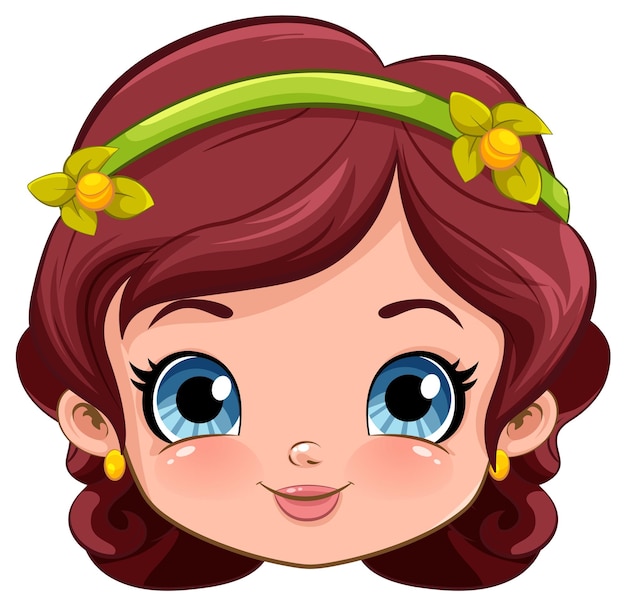 Free vector beautiful woman face cartoon