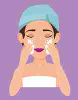 Free vector beautiful woman in facial treatment